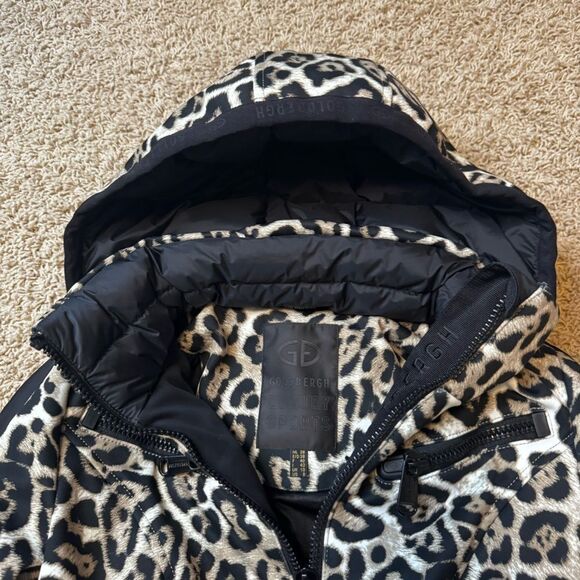 Goldbergh Ski Suit Jumpsuit Lynx Jaguar Leopard Roar Print US 8 Brown Black - Picture 4 of 11